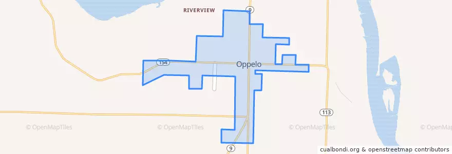 Mapa de ubicacion de Oppelo.