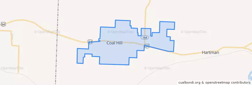 Mapa de ubicacion de Coal Hill.