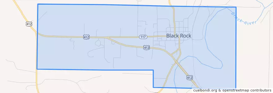 Mapa de ubicacion de Black Rock.