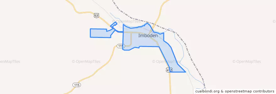Mapa de ubicacion de Imboden.