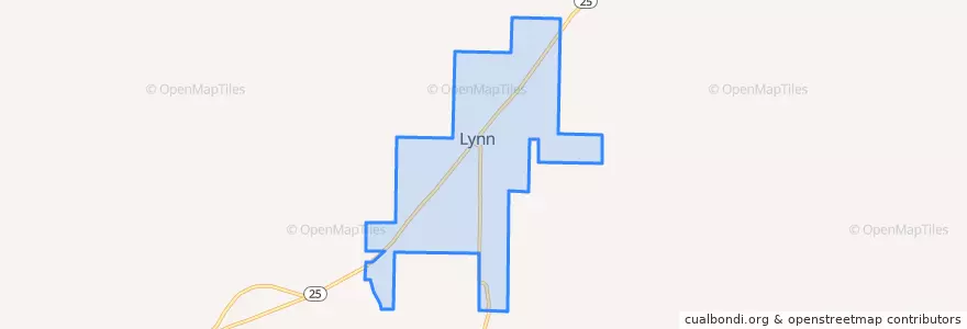 Mapa de ubicacion de Lynn.