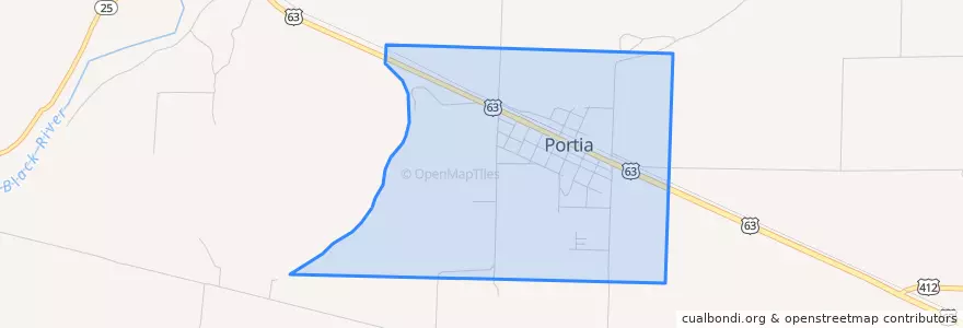 Mapa de ubicacion de Portia.