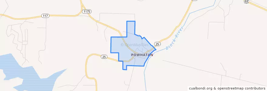 Mapa de ubicacion de Powhatan.