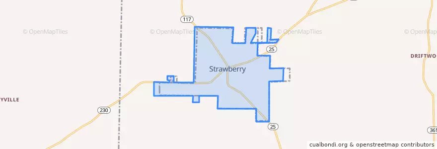 Mapa de ubicacion de Strawberry.