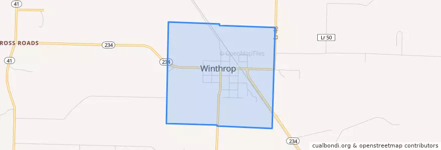 Mapa de ubicacion de Уинтроп.