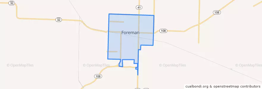Mapa de ubicacion de Foreman.