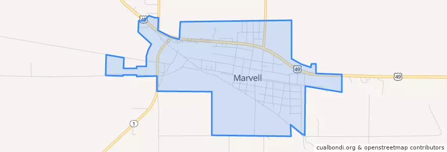 Mapa de ubicacion de Marvell.