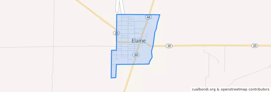 Mapa de ubicacion de Elaine.
