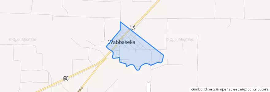 Mapa de ubicacion de Wabbaseka.