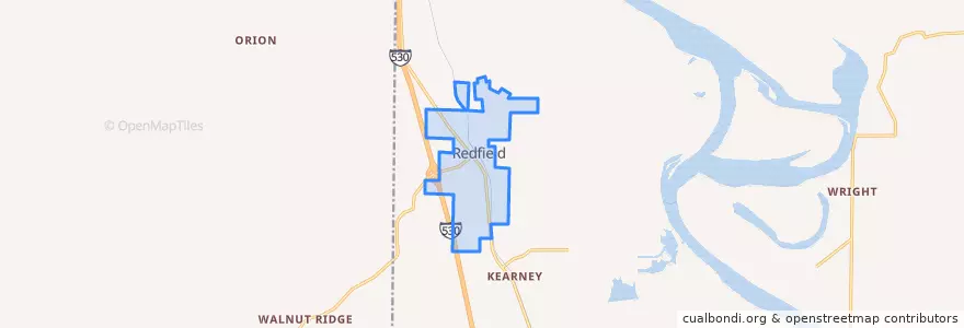 Mapa de ubicacion de Redfield.