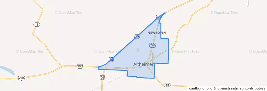 Mapa de ubicacion de Altheimer.