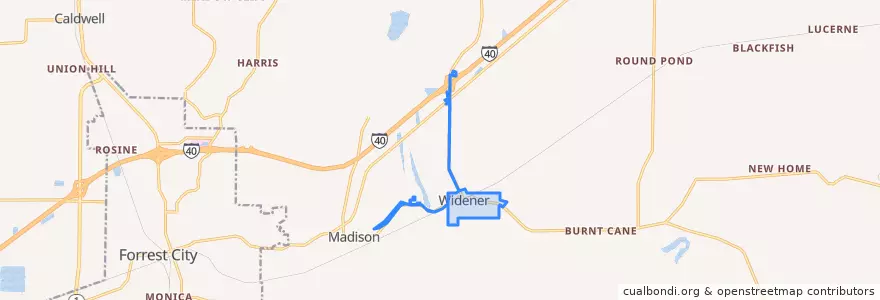 Mapa de ubicacion de Widener.
