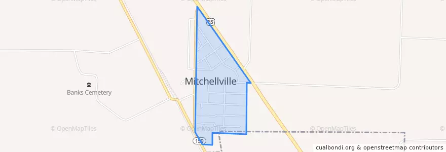 Mapa de ubicacion de Mitchellville.