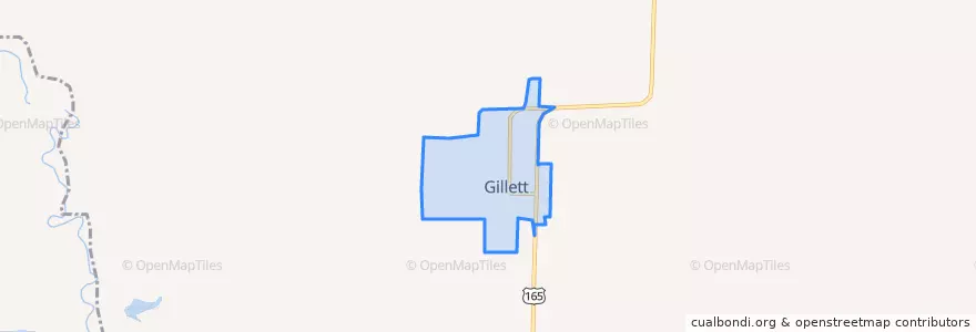 Mapa de ubicacion de Gillett.
