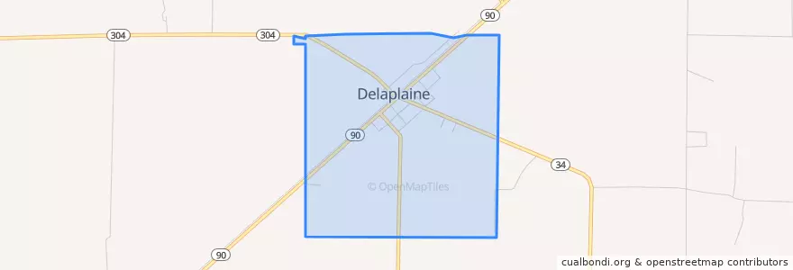 Mapa de ubicacion de Delaplaine.