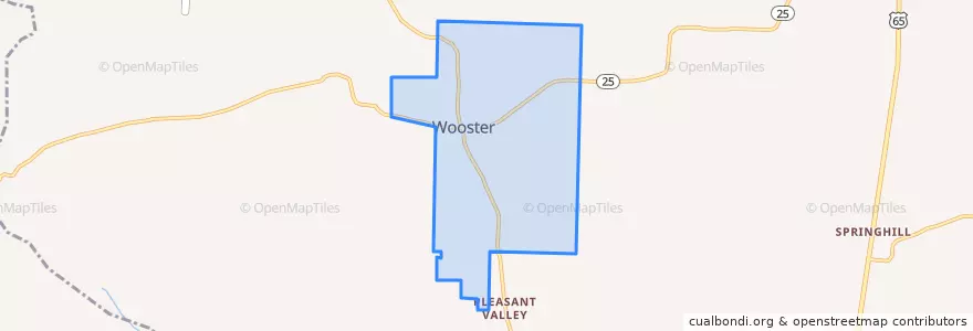 Mapa de ubicacion de Wooster.