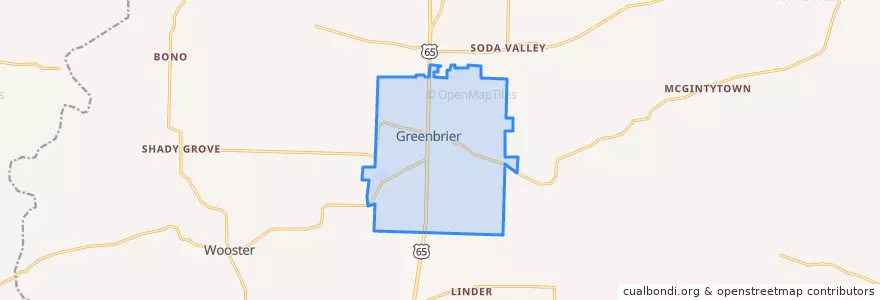 Mapa de ubicacion de Greenbrier.