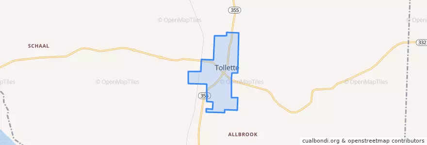 Mapa de ubicacion de Tollette.