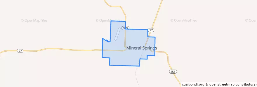 Mapa de ubicacion de Mineral Springs.