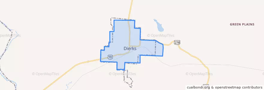 Mapa de ubicacion de Dierks.