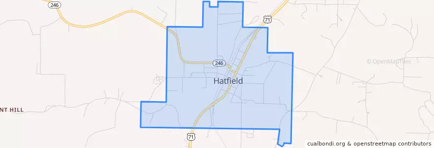 Mapa de ubicacion de Hatfield.