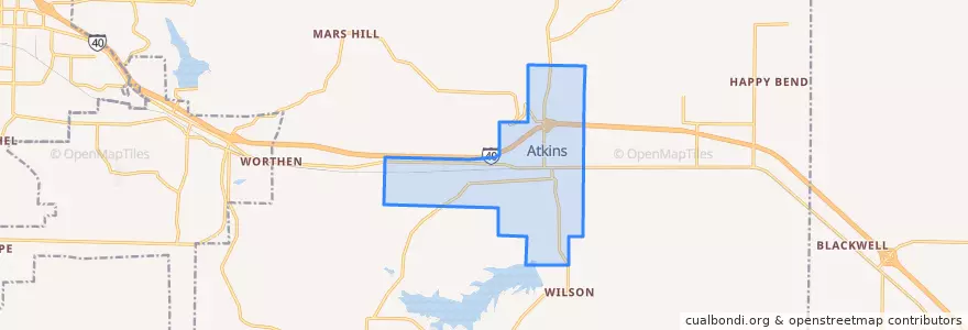 Mapa de ubicacion de Atkins.