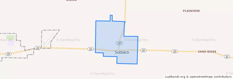 Mapa de ubicacion de Subiaco.