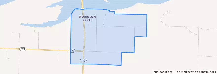 Mapa de ubicacion de Morrison Bluff.