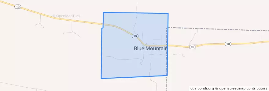 Mapa de ubicacion de Blue Mountain.