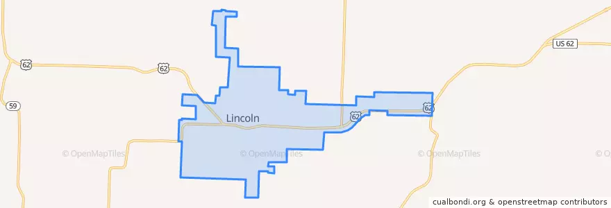 Mapa de ubicacion de Lincoln.