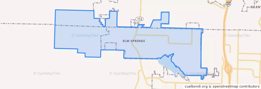 Mapa de ubicacion de Elm Springs.