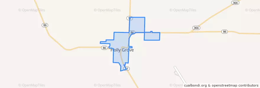 Mapa de ubicacion de Holly Grove.