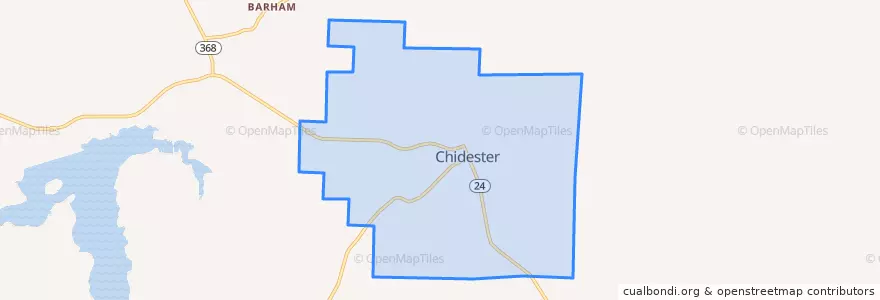 Mapa de ubicacion de Chidester.