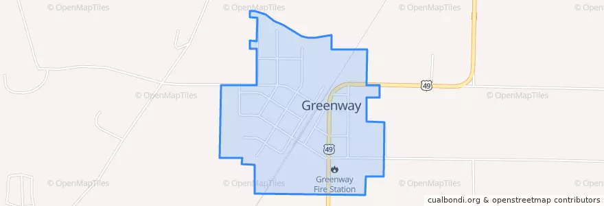 Mapa de ubicacion de Greenway.