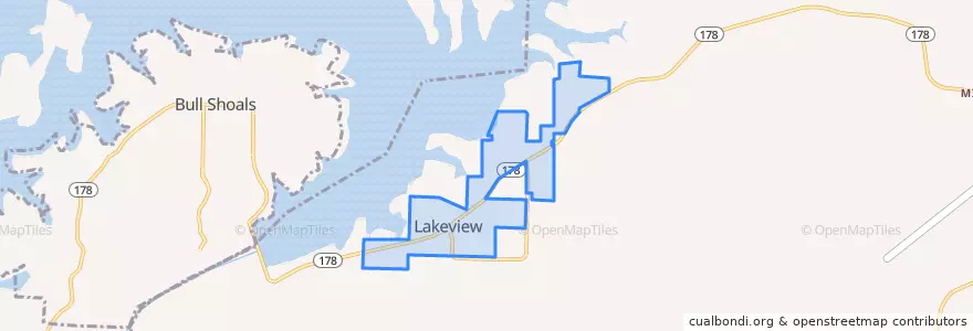 Mapa de ubicacion de Lakeview.