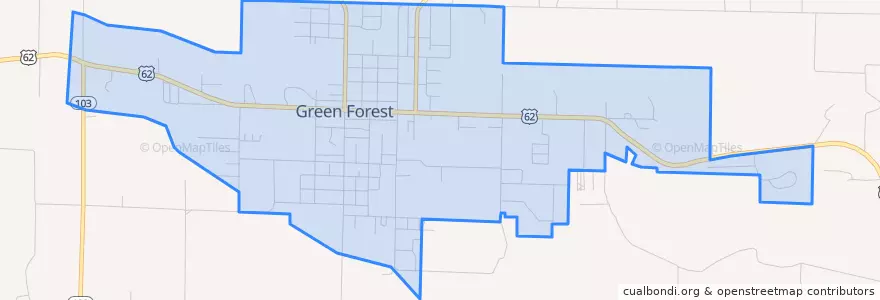 Mapa de ubicacion de Green Forest.