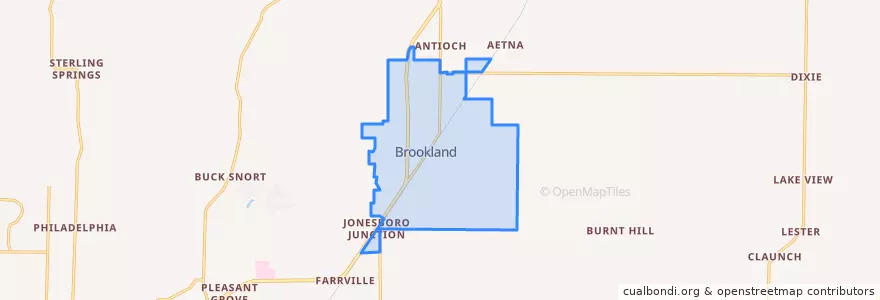 Mapa de ubicacion de Brookland.