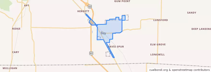 Mapa de ubicacion de Bay.