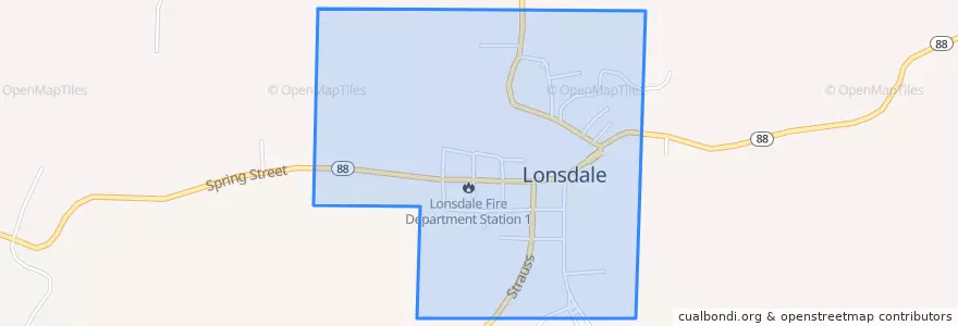 Mapa de ubicacion de Lonsdale.