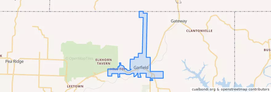 Mapa de ubicacion de Garfield.