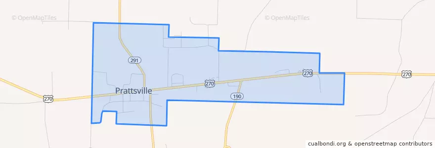 Mapa de ubicacion de Prattsville.