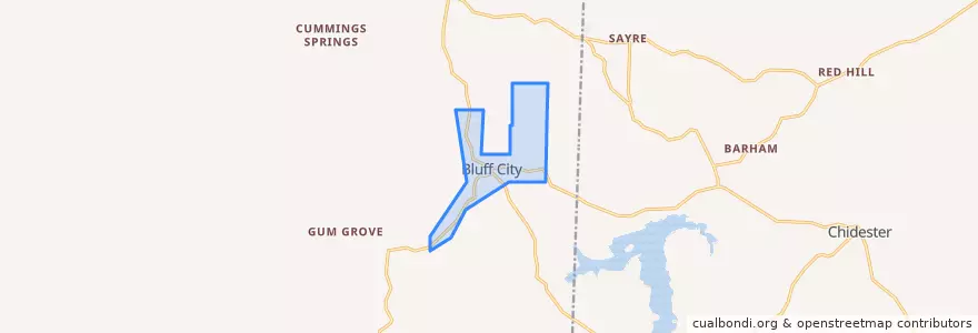 Mapa de ubicacion de Блафф-Сити.