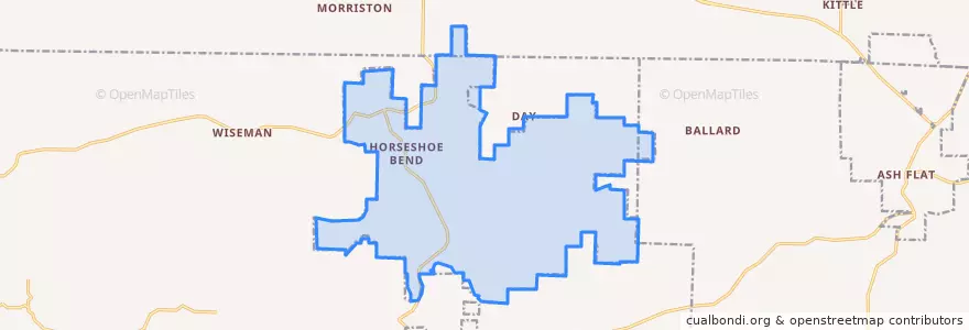 Mapa de ubicacion de Horseshoe Bend.