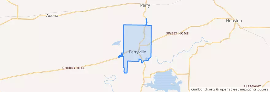 Mapa de ubicacion de Perryville.