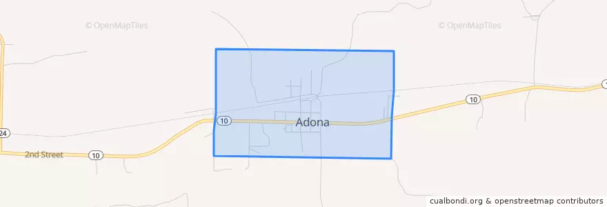 Mapa de ubicacion de Adona.