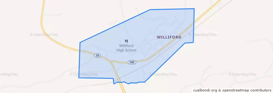 Mapa de ubicacion de Williford.
