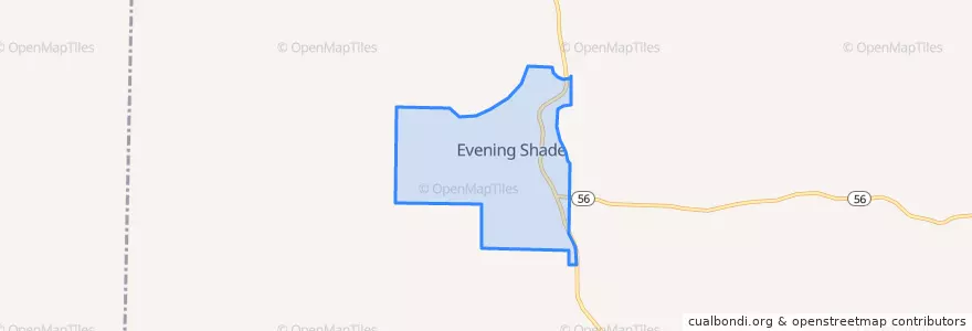 Mapa de ubicacion de Evening Shade.
