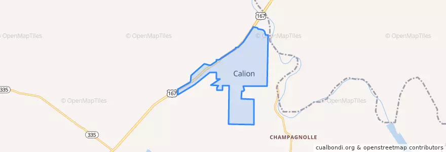 Mapa de ubicacion de Calion.