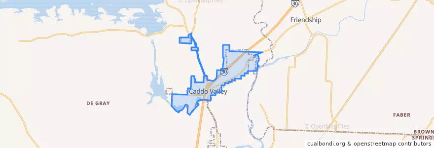 Mapa de ubicacion de Caddo Valley.
