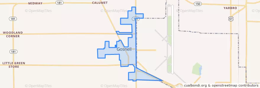 Mapa de ubicacion de Gosnell.